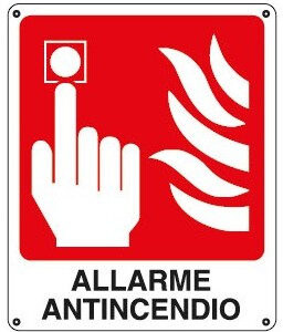 Cartello allarme antincendio
